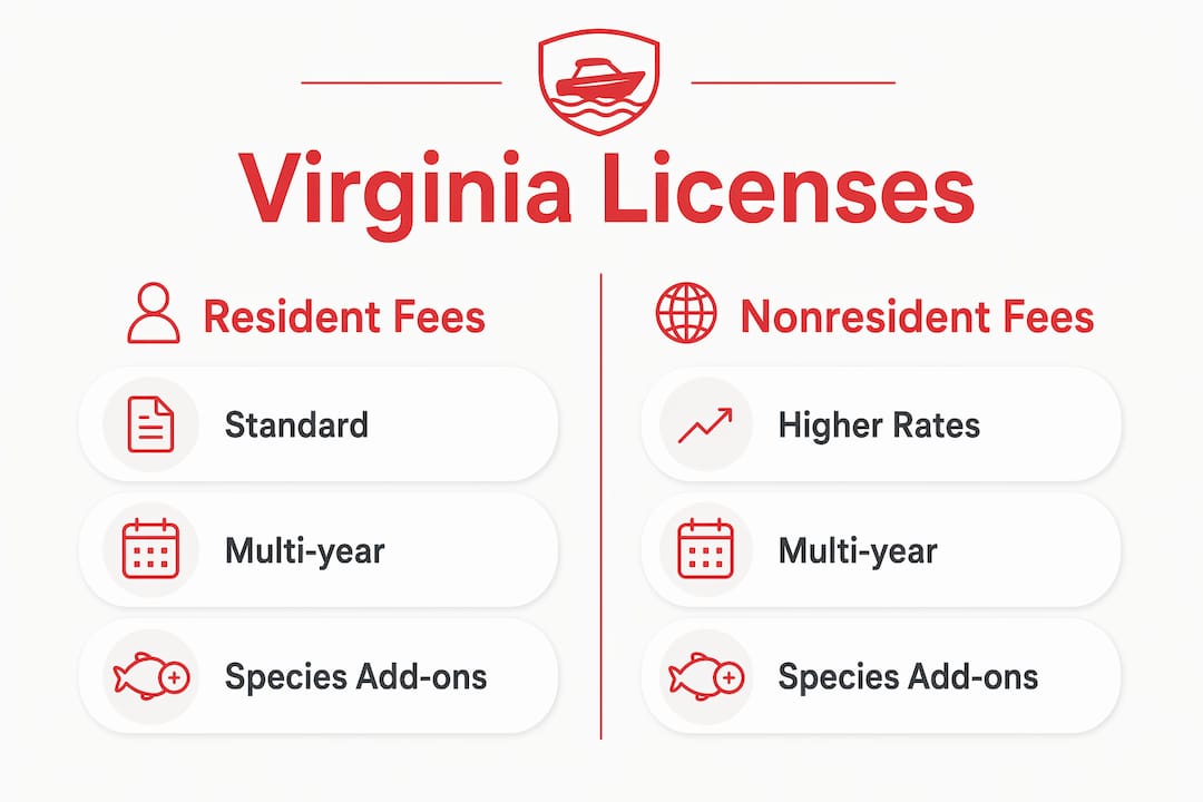 Infographic comparing resident and nonresident Virginia hunting license fees