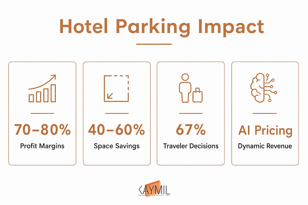 Infographic illustrating key hotel parking statistics