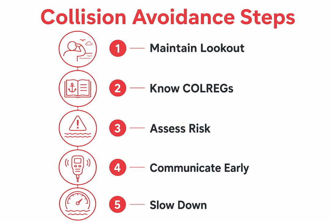 Infographic outlining key collision avoidance steps