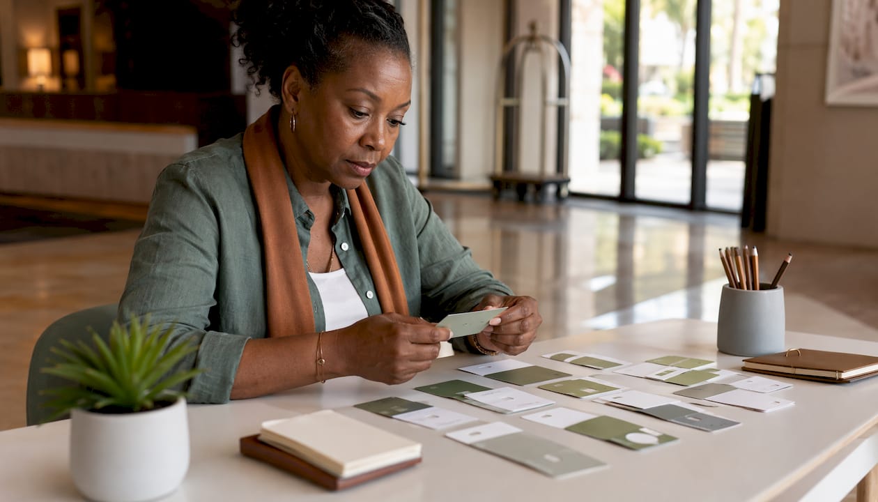 Valet manager comparing ticket samples