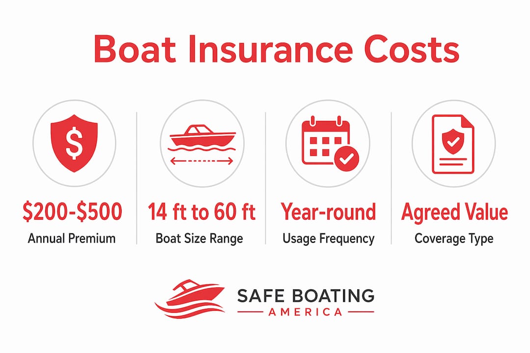 Infographic showing key boat insurance cost statistics