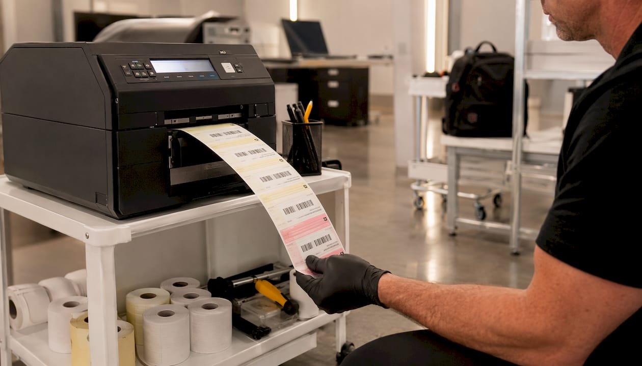Machine printing valet roll tickets