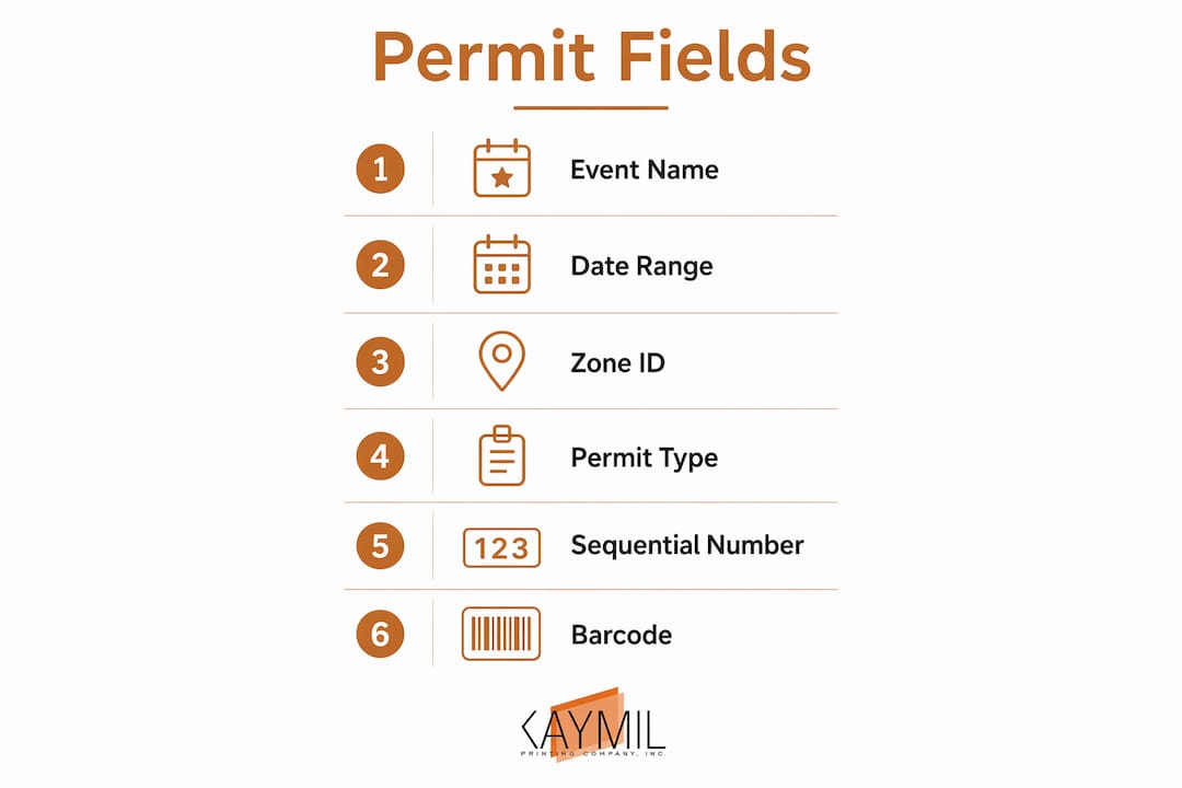 Infographic depicting essential fields for event permits