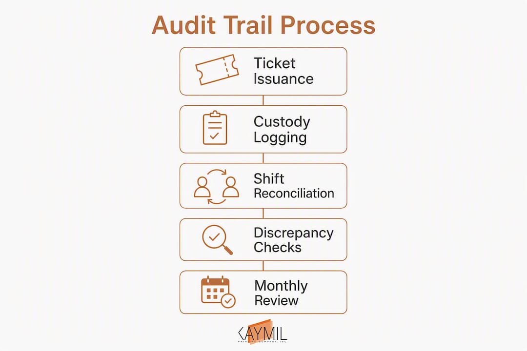 Infographic of parking audit trail step-by-step process