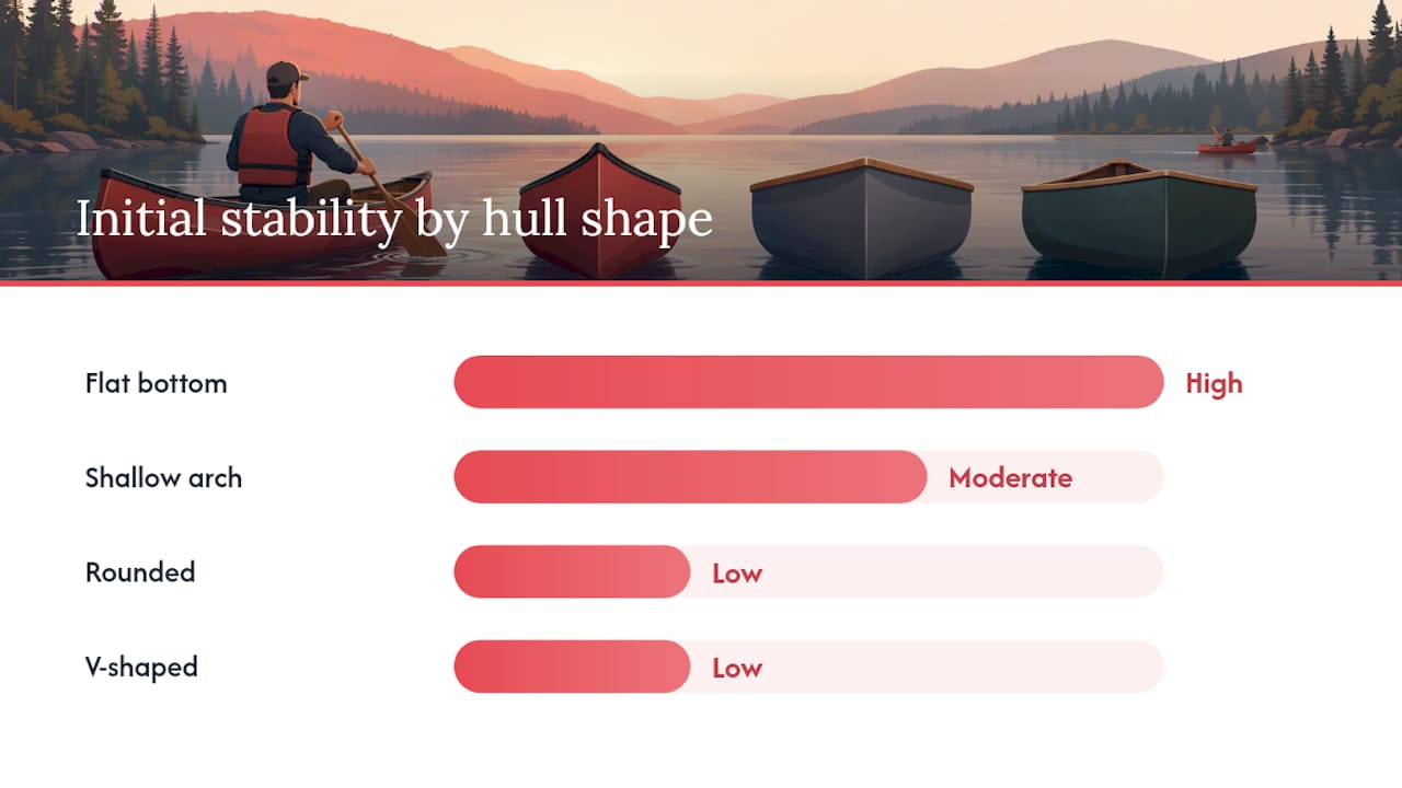 How do hull shape and key parts affect stability and tracking? — overview diagram