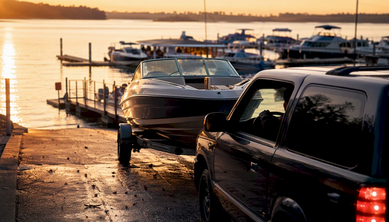 Boat launch ramp at Folsom Lake Marina