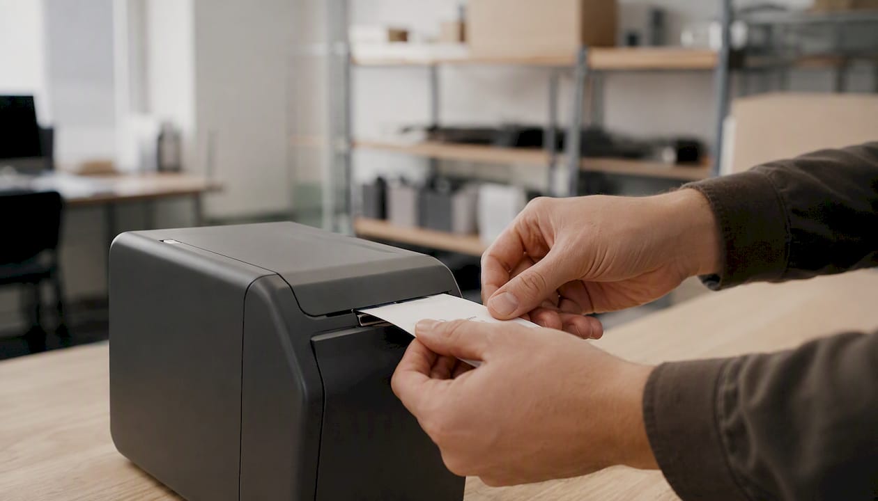Hands inserting parking ticket into dispenser