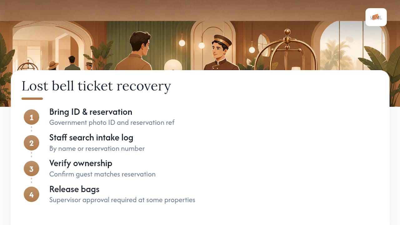 What happens if you lose your bell desk ticket? — overview diagram