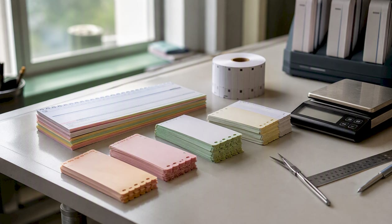 Assortment of parking ticket formats on table