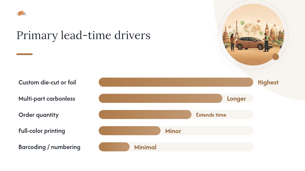 Diagram of order factors affecting lead time and cost