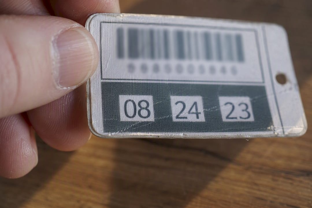 Close-up of counterfeit parking permit details