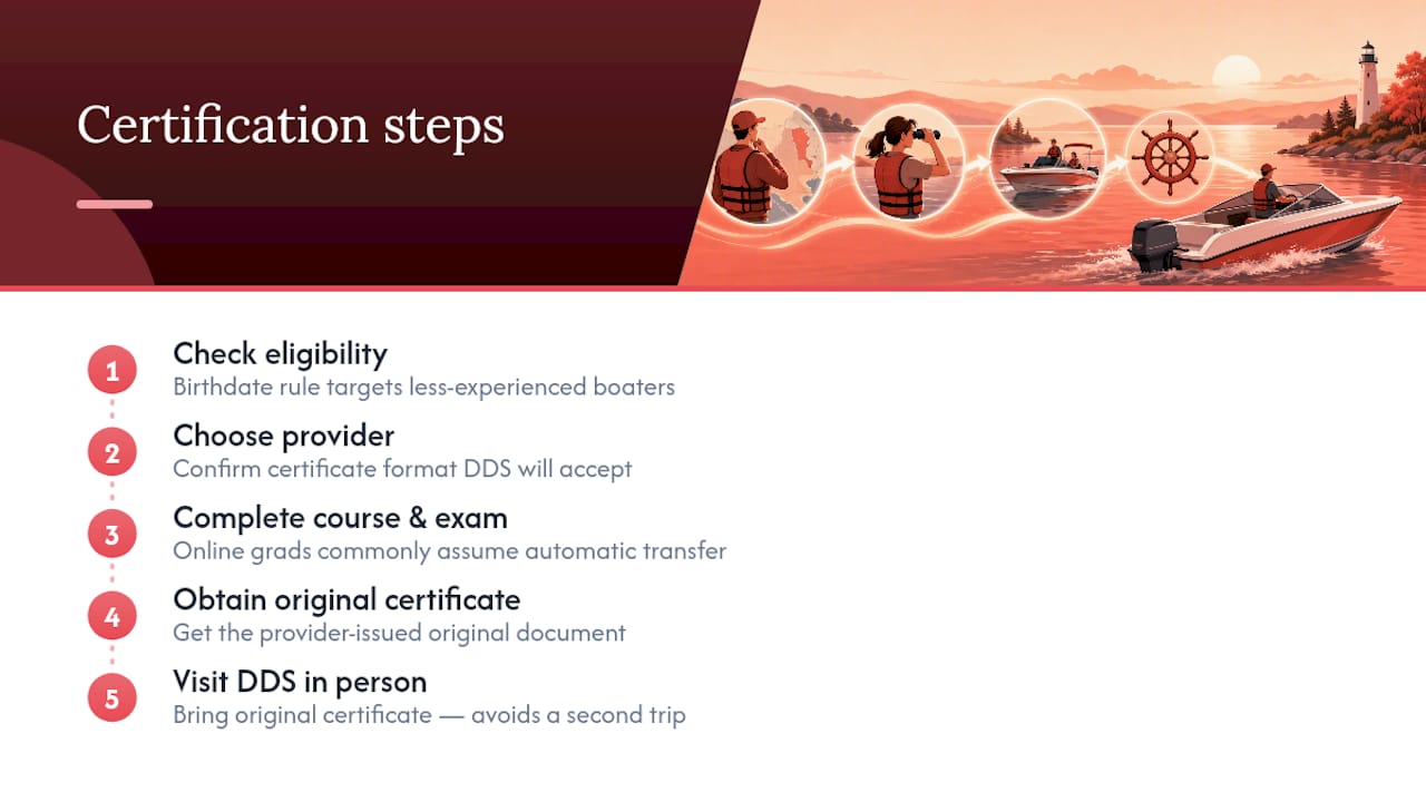 Diagram of Georgia boating license certification process