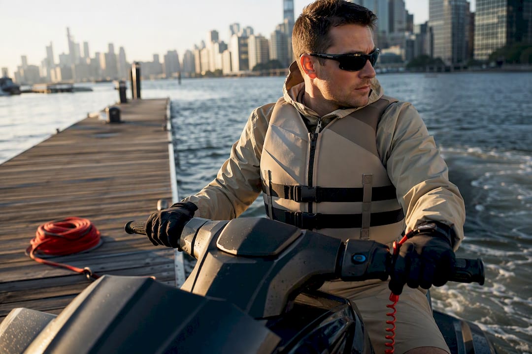 PWC operator preparing at New York harbor