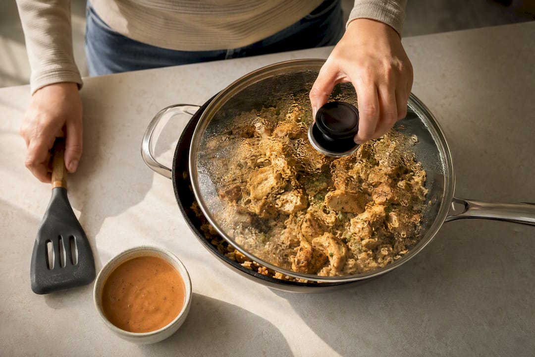 Reheating meal prep with sauce kept separate