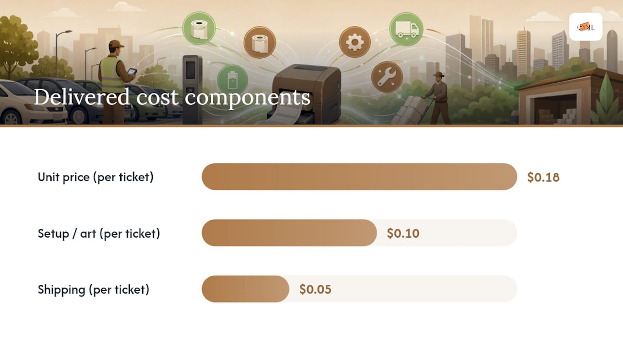 Delivered parking ticket cost formula components