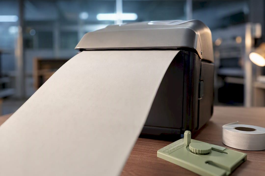 Ticket media roll meeting printer housing