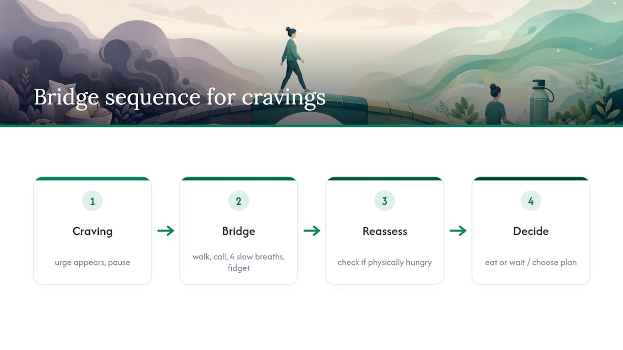 Bridge activities for managing cravings