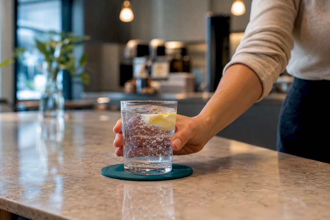 Swapping a sugary drink for sparkling water