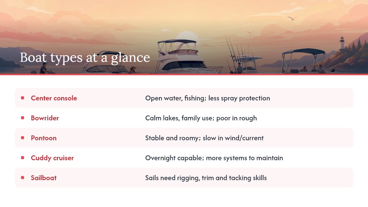 Understanding Boat Types and Selecting the Right Boat — overview diagram