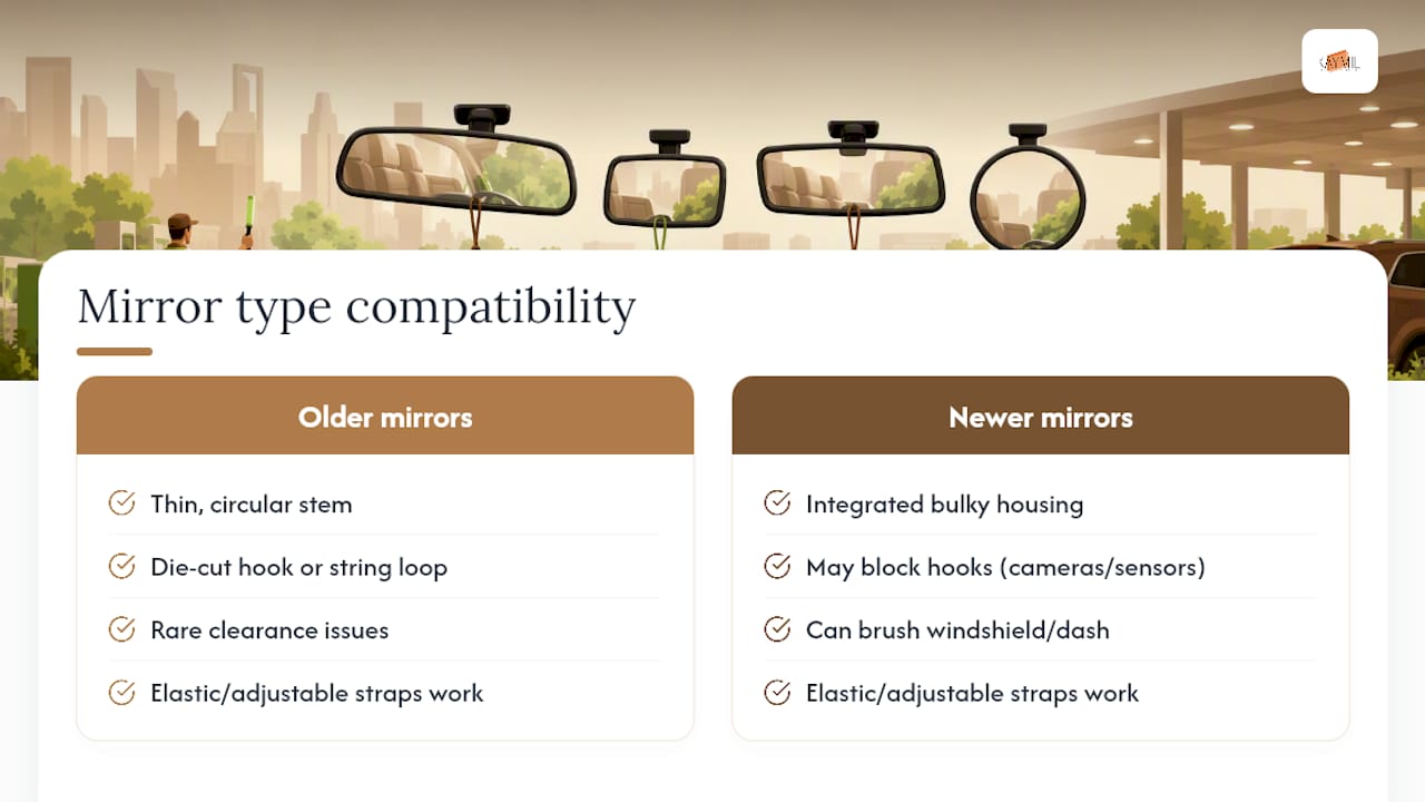 Do Hang Tags Fit Every Mirror Type? — overview diagram