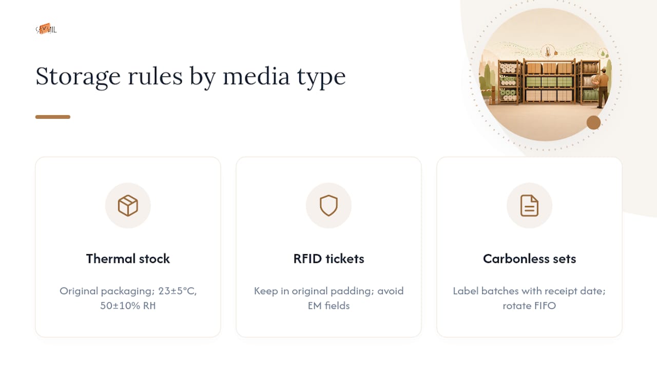 Comparison of ticket media storage requirements