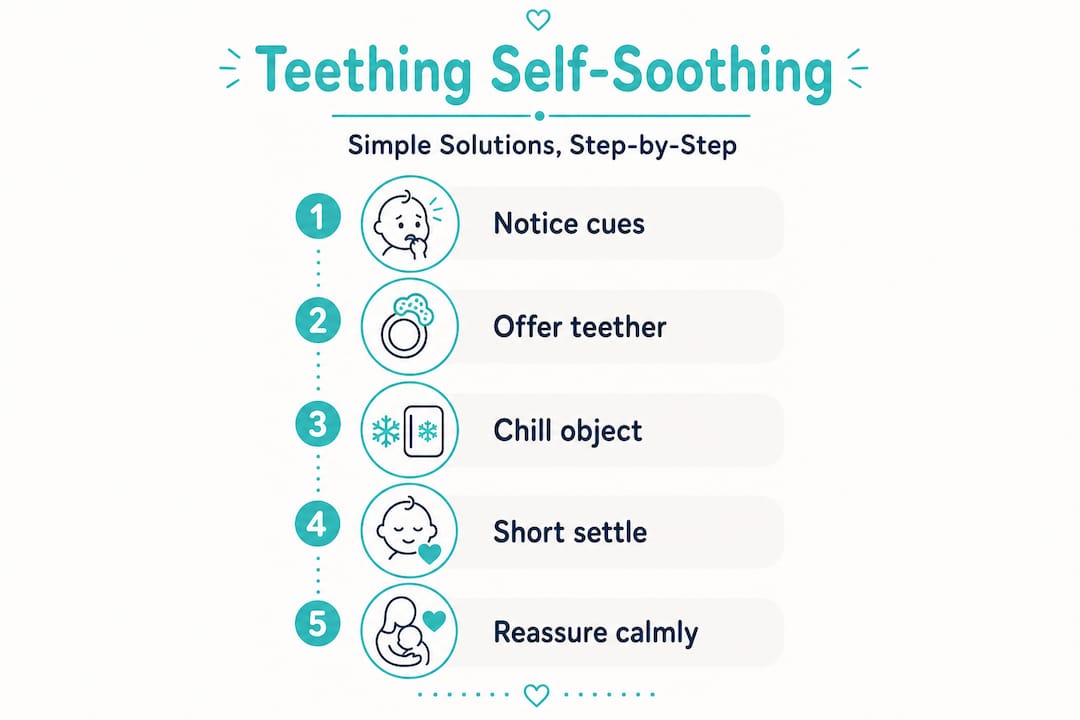 Infographic five steps to self-soothe teething