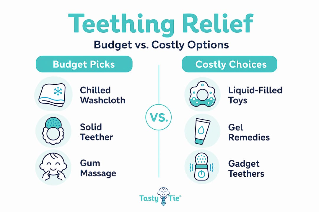 Infographic comparing budget and costly teething solutions