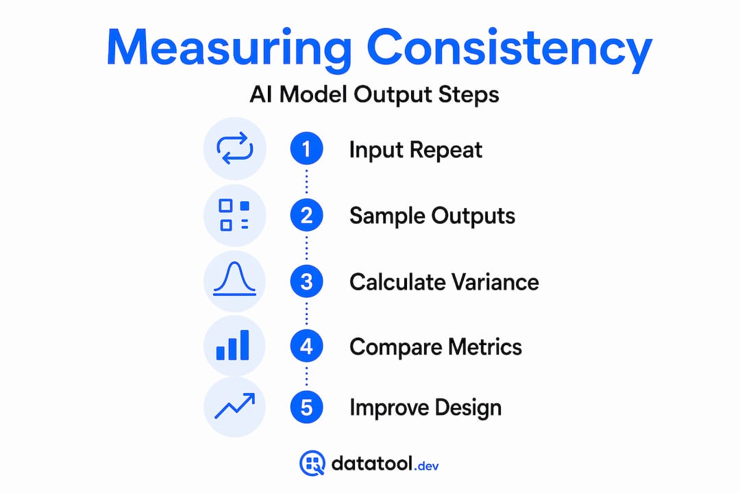 Infographic steps for measuring AI consistency