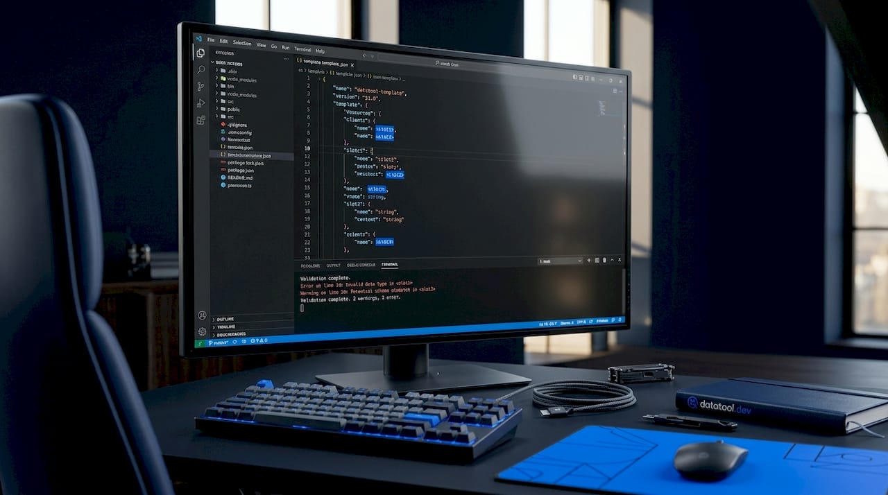 Close-up of AI template slot system in code editor