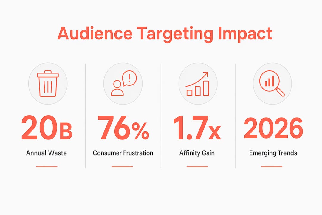 Infographic showing key audience targeting statistics for 2026