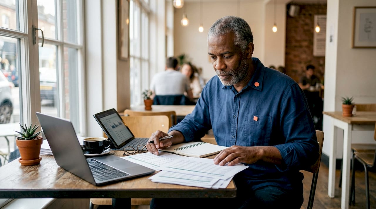 Man reviewing ecommerce multi-channel sales data