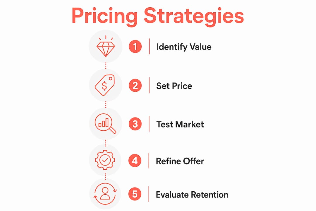 Infographic illustrating subscription pricing strategy steps