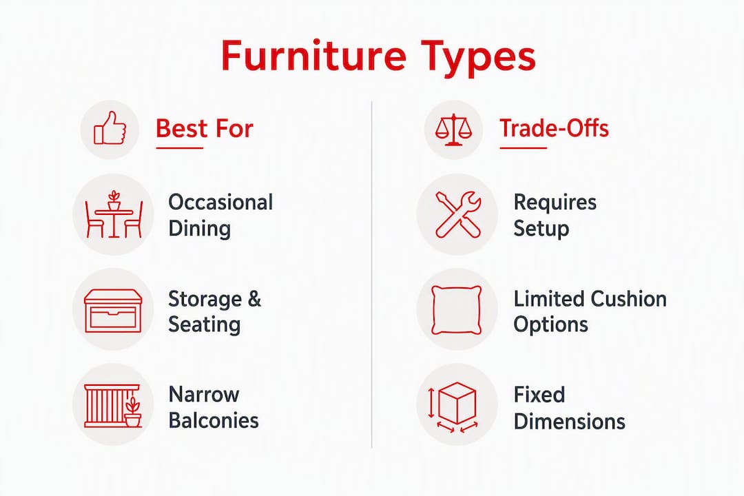 Infographic showing space-saving furniture comparison