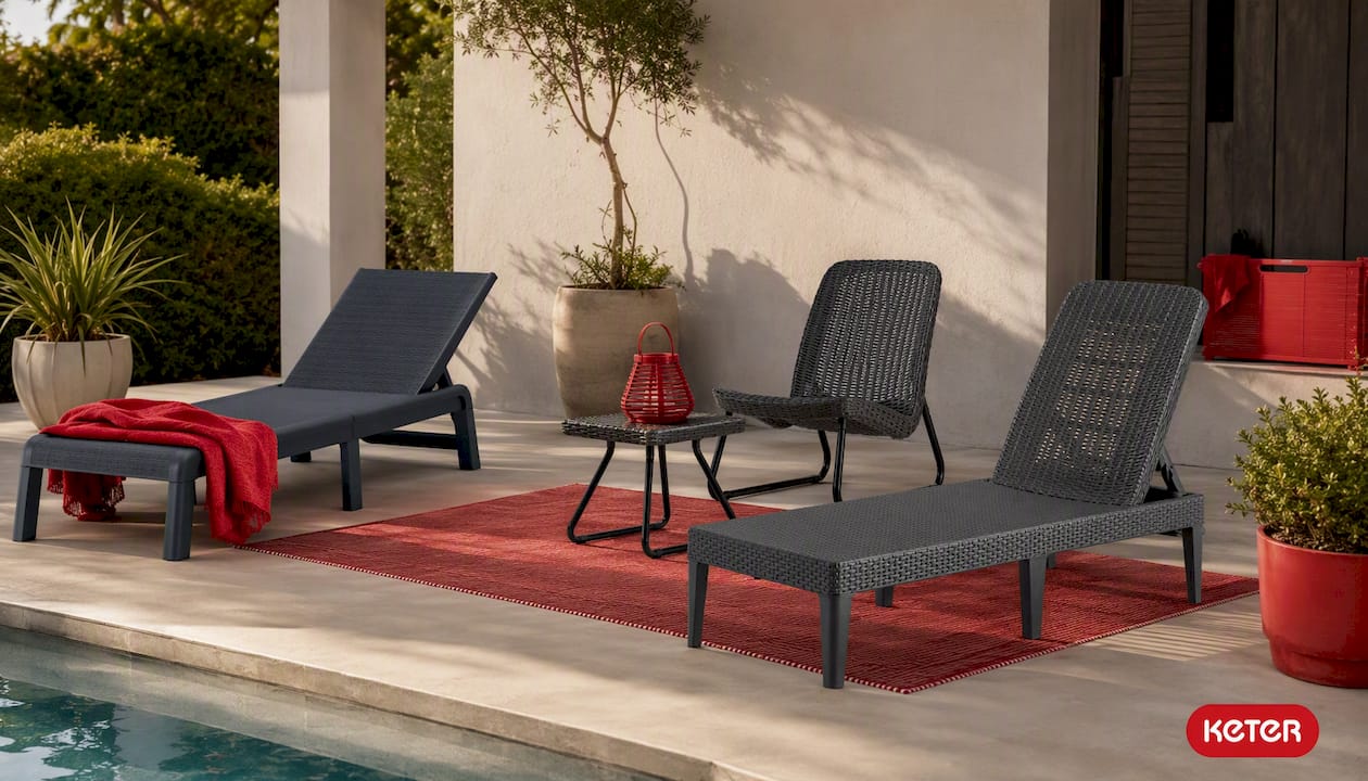 Keter Palma Outdoor Sun Lounger - Graphite