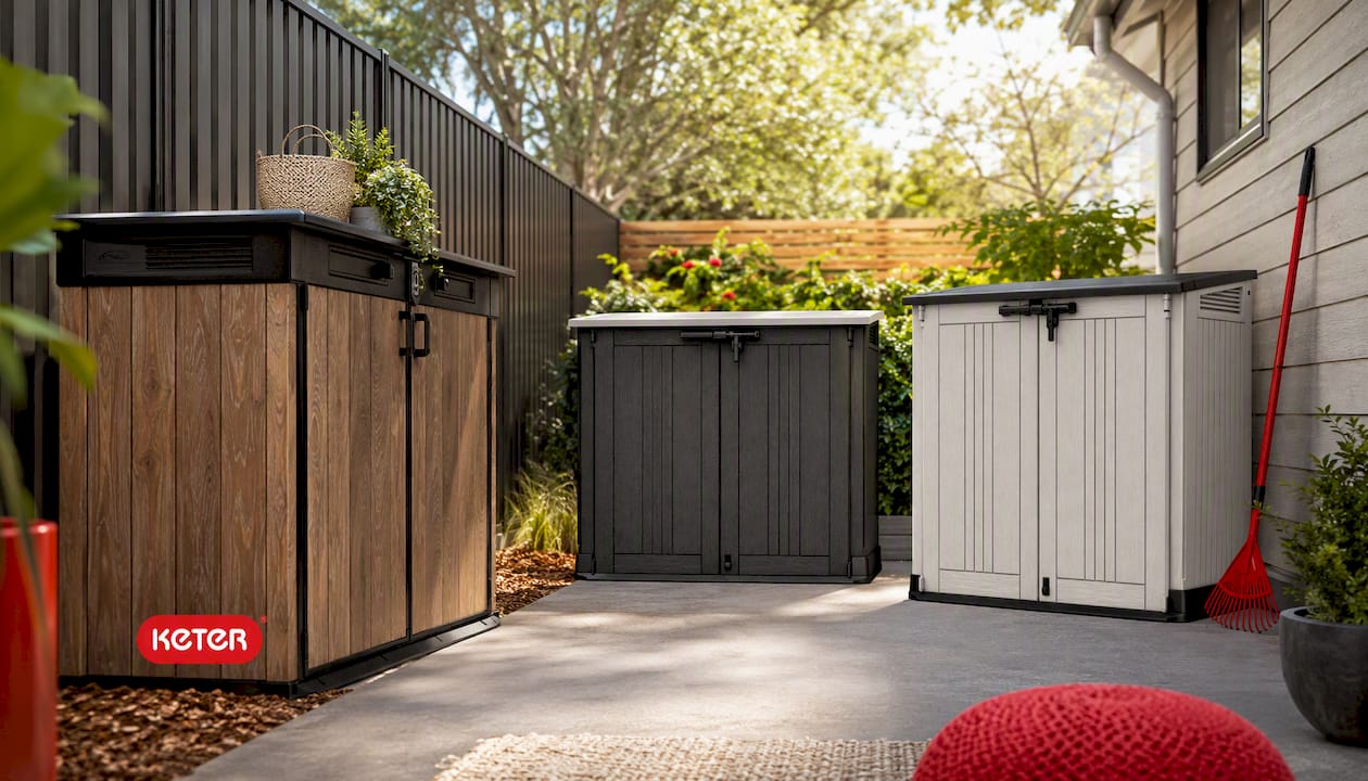 Keter Signature Horizontal Shed - Walnut Look 2020L