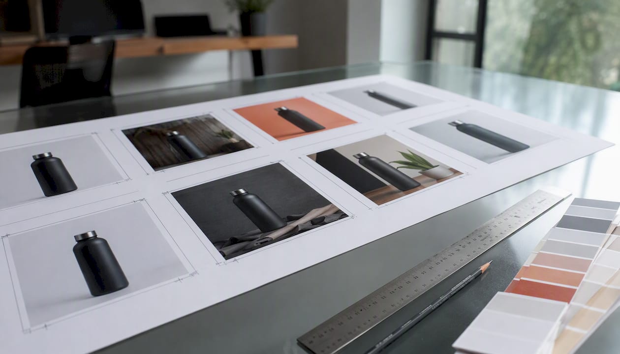 Product image grid with consistent cropping frames