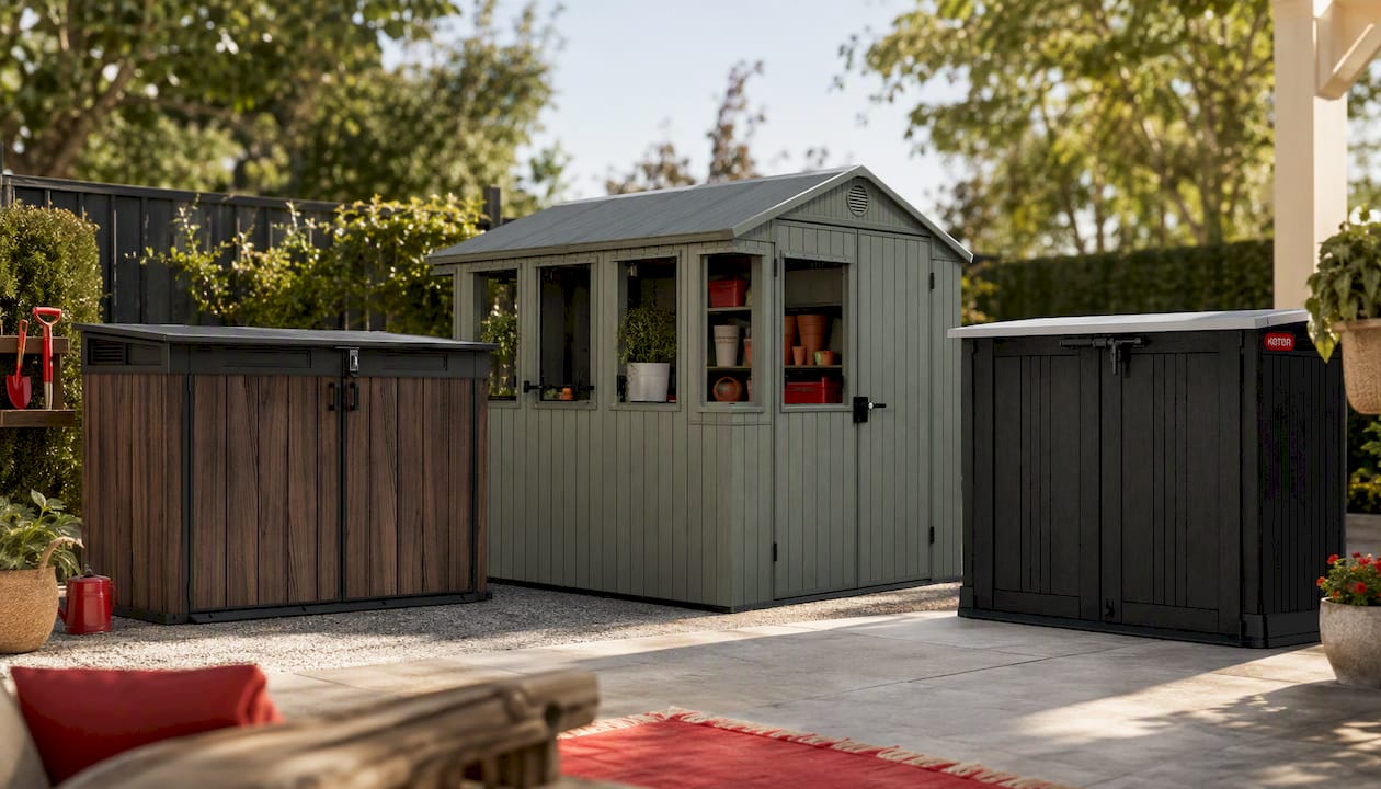 Keter Signature Horizontal Shed - Rosewood Look 2020L