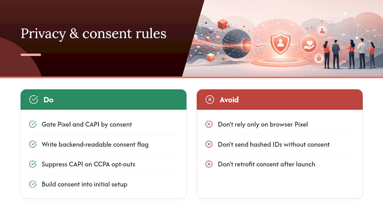 How does Facebook CAPI handle privacy compliance and consent? — overview diagram