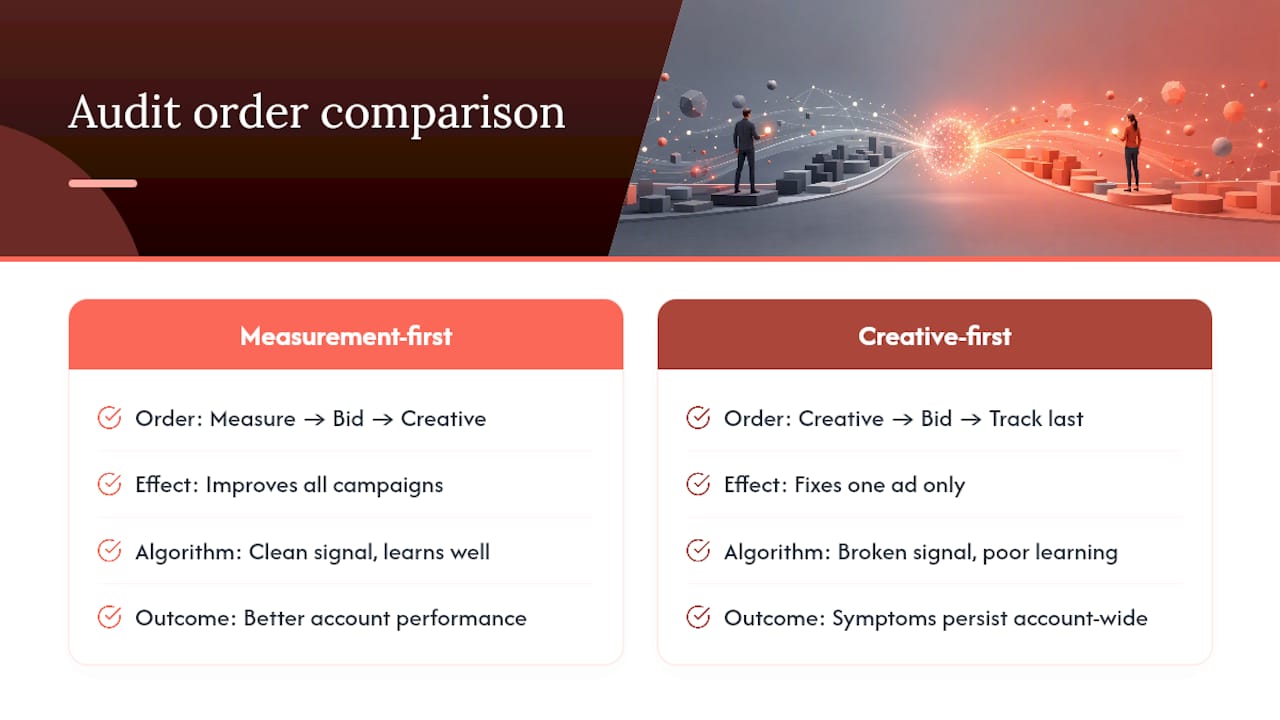 Why measurement, not creative, is the audit that actually moves revenue — overview diagram