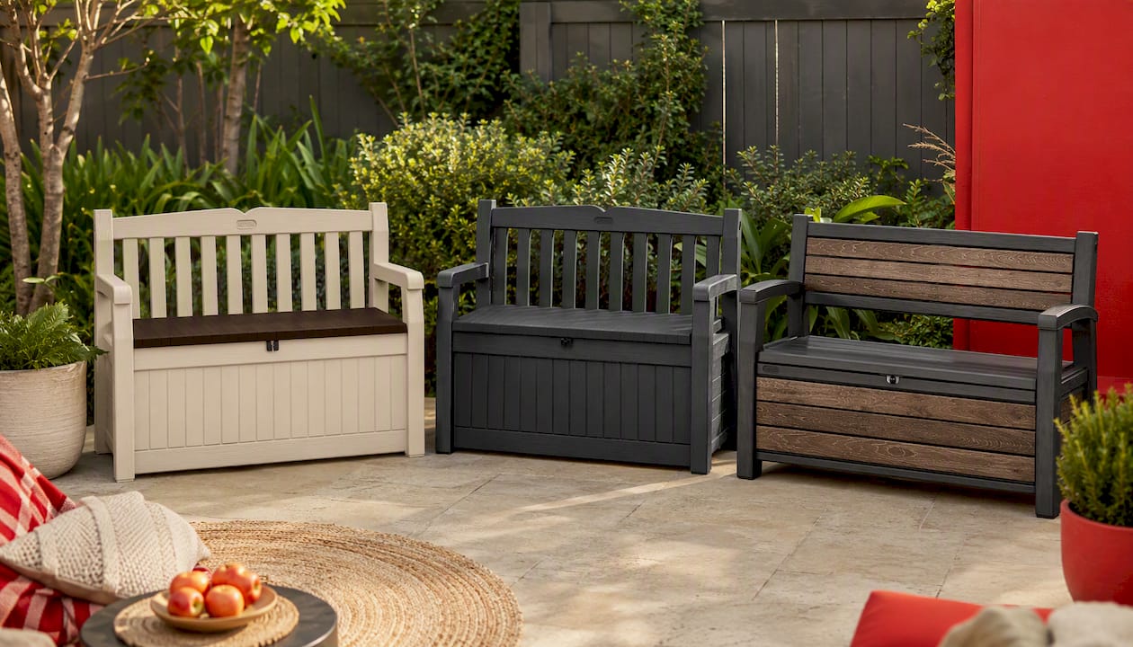 Keter Eden 265L Storage Bench- Brown/Beige