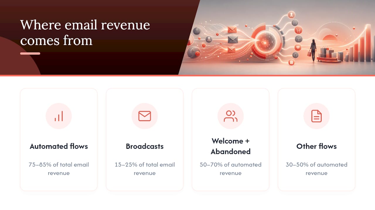 Email flow revenue benchmark comparison