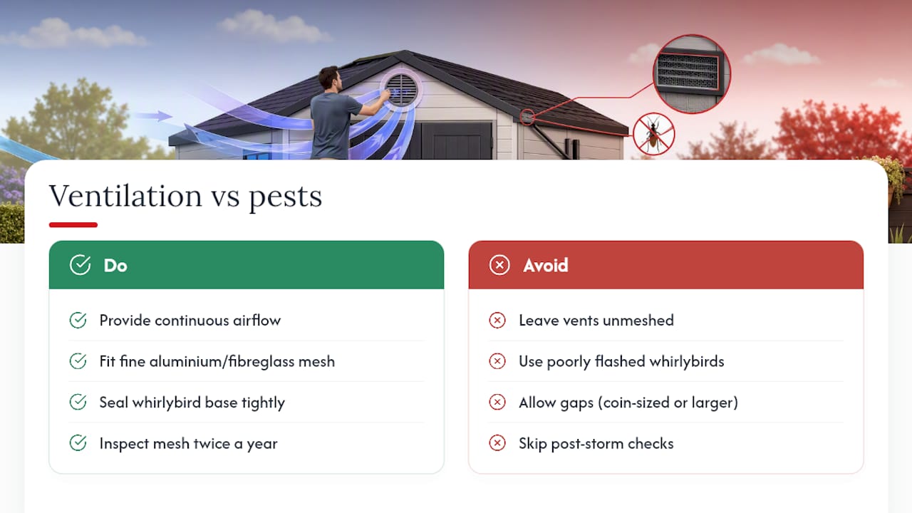 Does better ventilation keep pests out of your shed? — overview diagram
