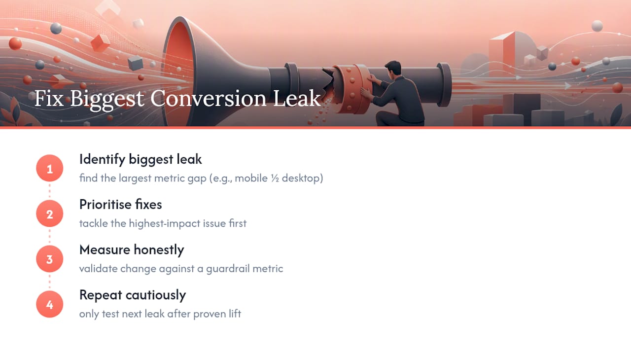 What the data actually tells us about "fixing" conversion — overview diagram