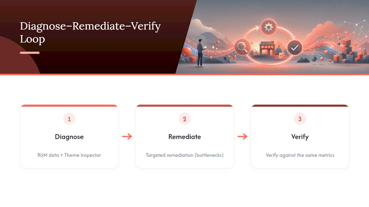 Diagnose remediate verify speed optimization loop
