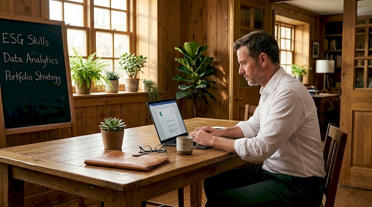 Hiring manager reviewing ESG analyst resumes