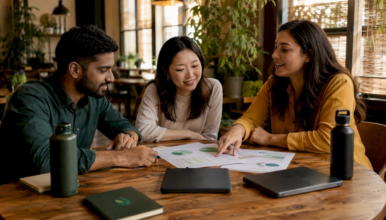 Diverse investors discussing divestment strategy
