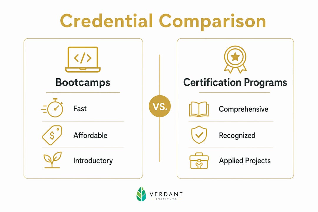 Infographic comparing sustainable investing credentials
