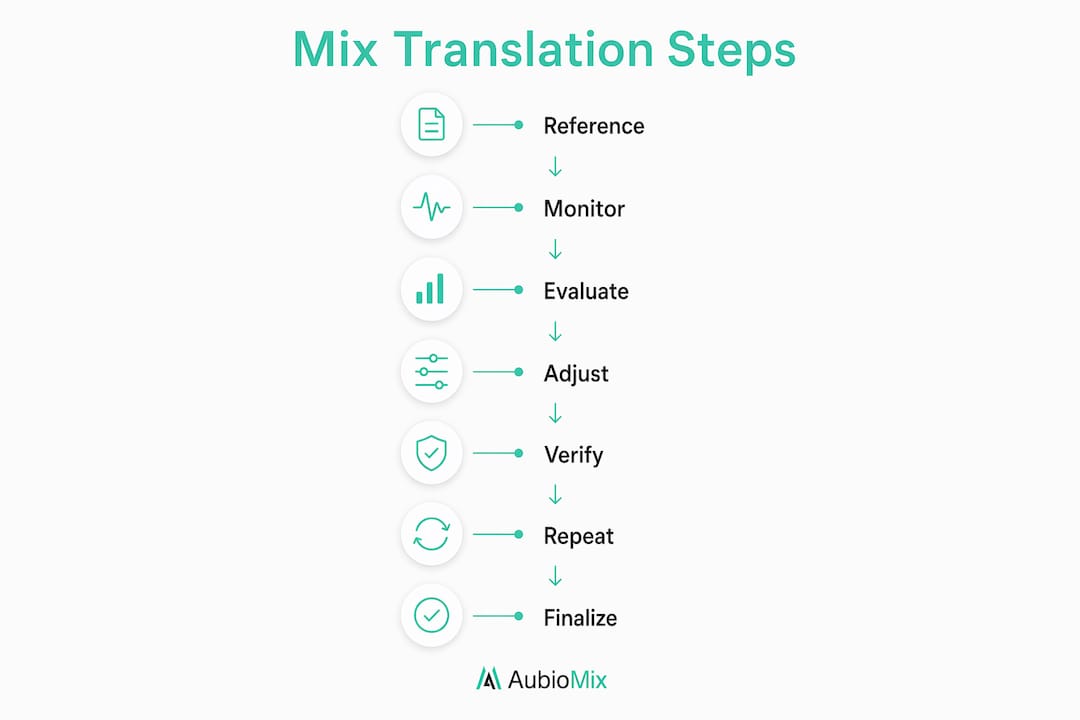 Infographic illustrating mix translation steps