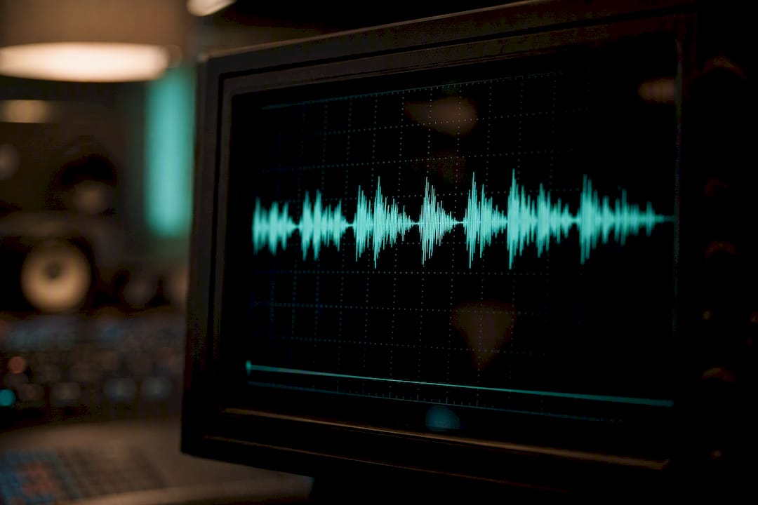 Oscilloscope showing shifted audio waveform