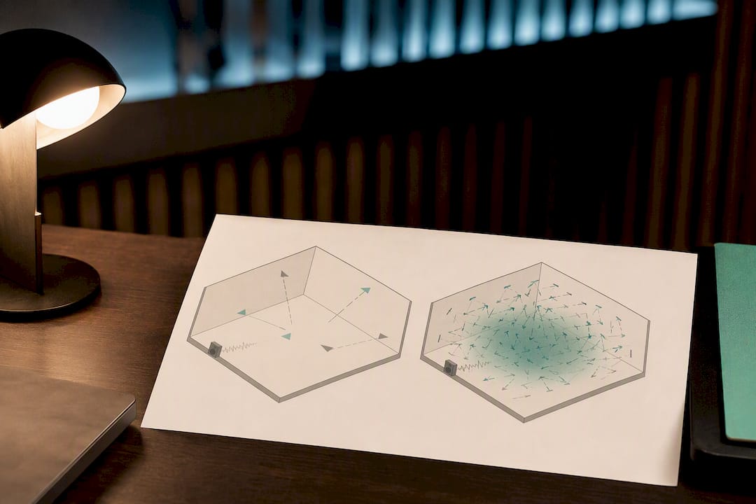 Illustration comparing reverb reflection density